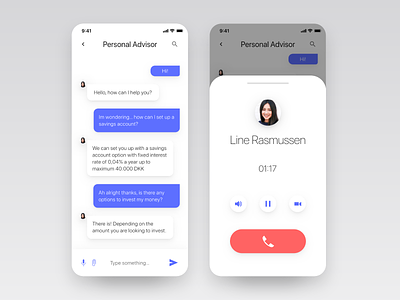 Personal advisor messaging and call