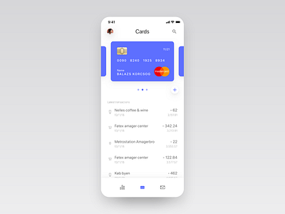 Credit cards with spending history app application application design bank credit card design finance mobile sketch spending history ui ux