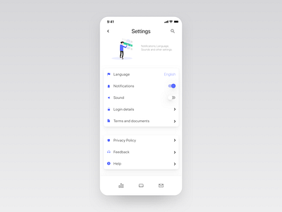 Settings page