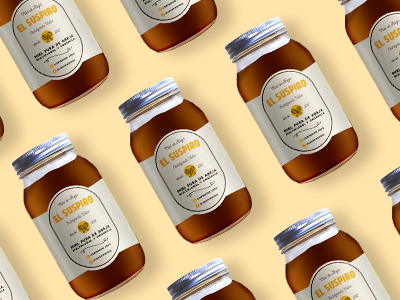 First try design honey label mockup packing