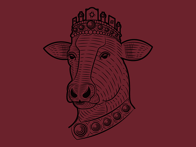 Queen cow animal cow design food illustration king