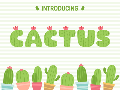 Color Font - CACTUS 🌵 branding cactus font color font colorful font creative font design digital font font style fontdesign graphic design illustration lettering typography unique font vector