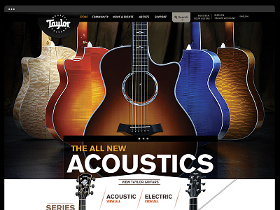 Taylor Guitars - Website Concept design dynamic landing page ui ux website