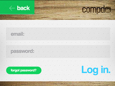compdin login prompt for App( IOS/ANDROID ) app clean design fresh iphone minty