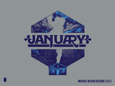 Queen City Calendar - January design nature pattern print printmaking screenprint typography vector