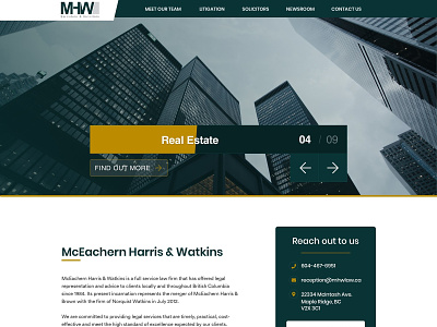 Law Firm homepage design design react ui web