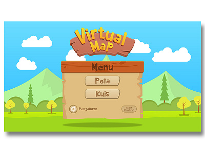 Virtual Map app game grass illustrator kids map tree wood