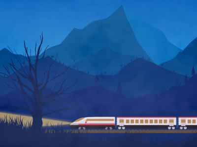 Night Train Animation after effect animation design illustrator lanscape logo train ui
