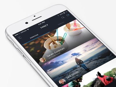 Activity Feed feed flat ios iphone iphone 6 mobile photo sign up ui ux