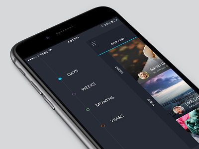 iOS Side Menu app flat ios iphone 6 minimal mobile side bar side menu ui ux