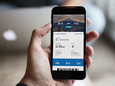 Boarding Pass Concept app flat flight ios iphone mobile ticket ui ux