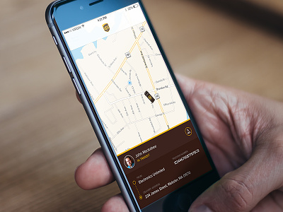 UPS Real Time Delivery Tracker app flat ios iphone map mobile package tracker uber ui ups ux