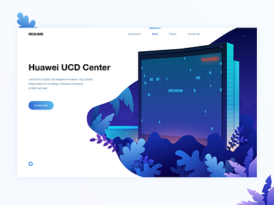 Resume botany design huawei illustration night office resume ui web