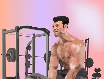 Body building in Gym vector graphic design illustration illustrator vector