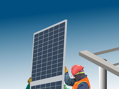 Solar panel installation vector graphic design illustration illustrator vector