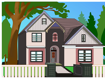 House in the midst of nature design graphic design illustration illustrator vector