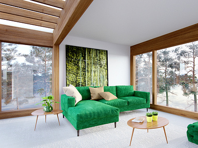 Emerald Sofa 3d cgi graphic design