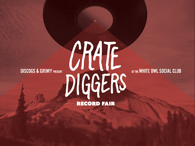Crate Diggers Record Fair Poster discogs lettering photo manipulation poster vinyl