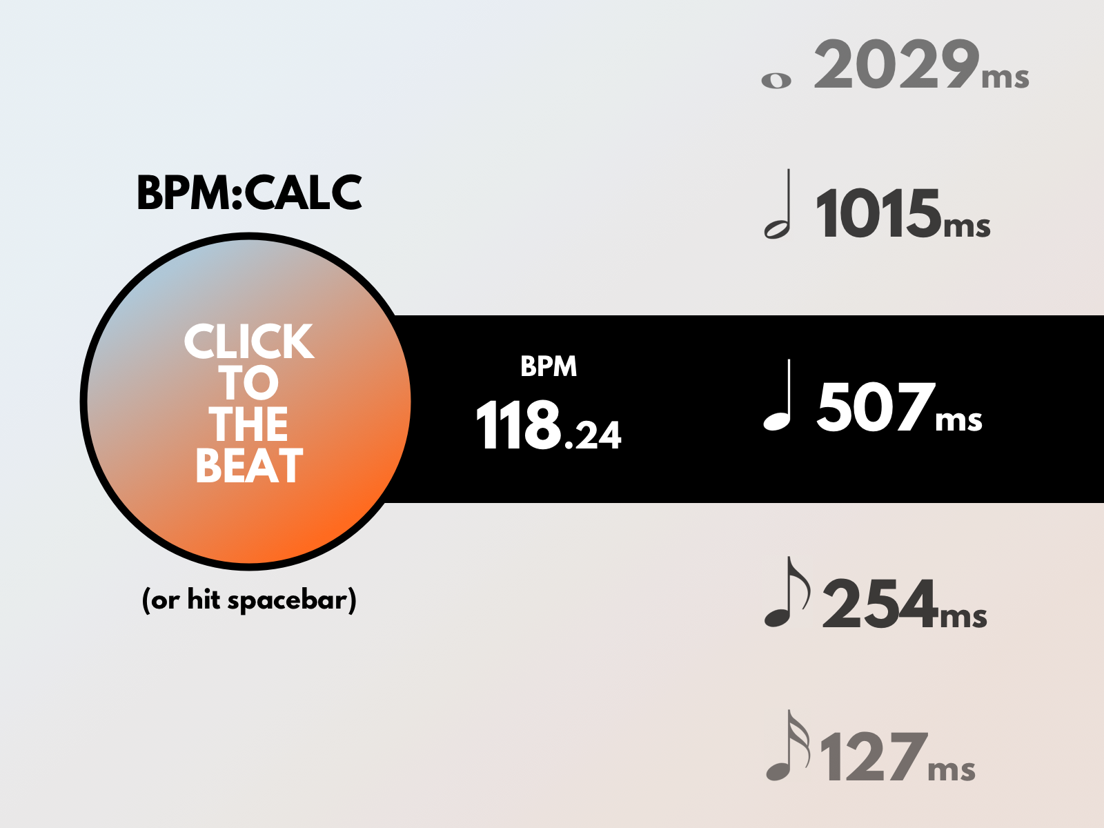 BPM Calculator by Mark E. Carter on Dribbble