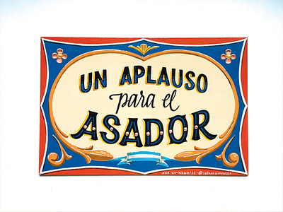 Un aplauso para el asador design filete porteño fileteado illustration lettering signpainting