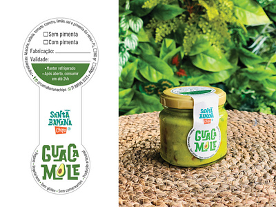 Etiqueta para o Guacamole da marca @santabananachips branding design graphic design illustration lettering logo tag