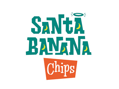 Logotipo para a marca @santabananachips branding calligraphy design graphic design illustration lettering logo tag