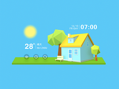 Weather illustration 2.5d color illustration isometric ui weather