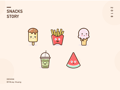 Snacks Story cream food ice icons illustration snacks ui