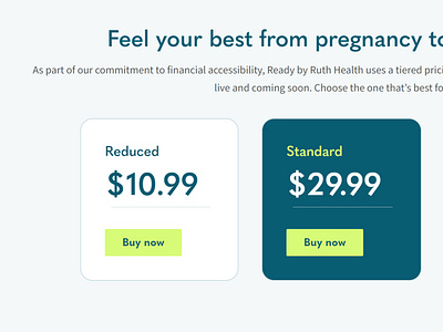 Pricing table for healthcare startup (Y Combinator funded!)