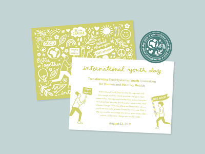 (4/4) noissue x Kercia Jane International Youth Day 2021 design drawing eco empowerment hand drawn handlettering illustration illustration design international youth day kid kids lettering noissue postcard postcards sticker sticker design stickers youth