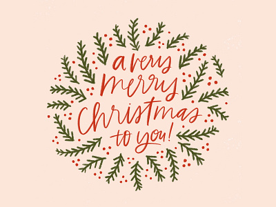 A Very Merry Christmas to You! brush lettering christmas christmas card design drawing greeting card hand drawn handlettering handwriting holiday illustration illustration challenge illustration design lettering merry christmas wreath