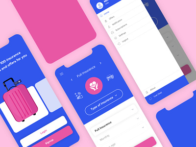 Insurance App app flat insurance page ui ux website