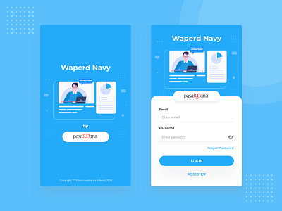 Waperd Navy - Splash & Login mobile app design product design ui design uiux ux design