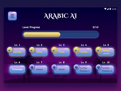 Arabic AI game design mobile app design product design ui design