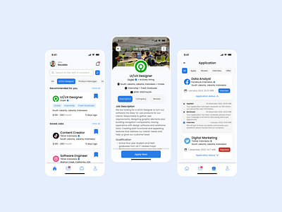 Job Finder Mobile App job finder mobile app ui ux