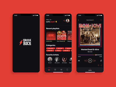 Wanna Rock - Mobile App design mobile rock ui ux