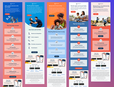 Care.com Welcome Email Design by bettr.email email email design figma graphic design newsletter