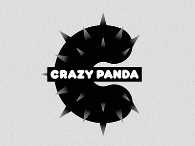 Crazy panda brandmark bw c crazy logo panda punk