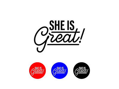 "She is great" logo great lettering logo she