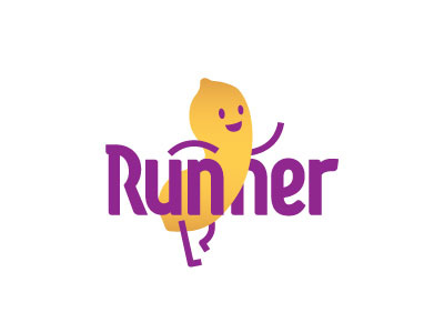 Runner character logo runner