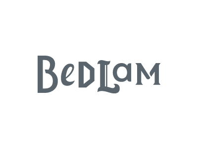 Bedlam bedlam logo typographic