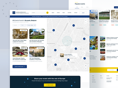 European Heritage Days - Homepage clean design european union homepage map minimal modern typography ui ux visual web web design website white space