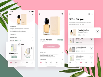 Perfumes Shop App Concept app beauty cosmetics e-commerce ios minimal mobile modern shop typography ui ux
