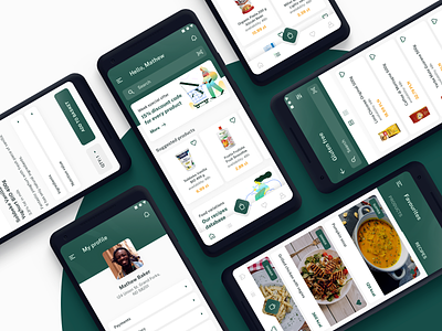 Healthy Food m-commerce app android app clean design food health product ui ux