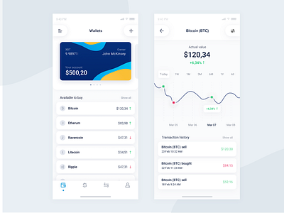 Cryptocurrency Exchange app concept by Luke Krzemiński on Dribbble