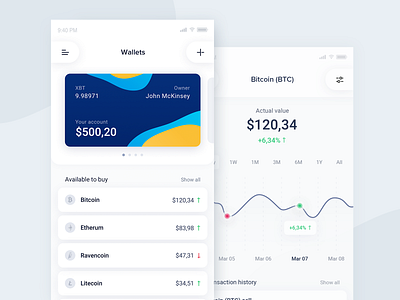 Cryptocurrency Exchange app concept app bitcoin blob chart crypto crypto currency design ios mobile modern screens ui ux wallet