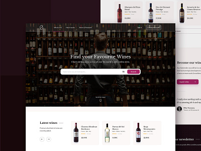 Winesearch website - homepage categories clean design people search taste typography ui ux web website wine winsearch