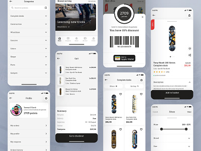Skate shop app - eCommerce concept