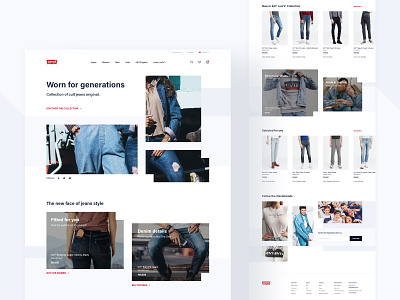 Levi's Store Concept - Homepage clothes commerce concept design grey levis product redesign shop typography ui ux web webdesign white white space