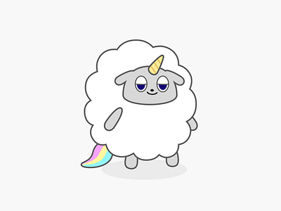 Say Hi to Lambnicorn ! character cloud cute design dribbble illustration japan lamb magic monster rainbow sheep tokyo unicorn vector